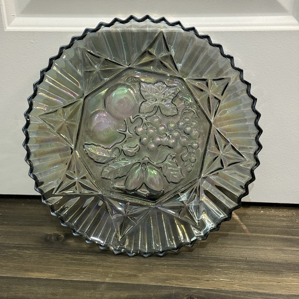 Vintage Federal Glass Bowl Smoke Iridescent Carnival Depression Glass - Picture 3 of 6